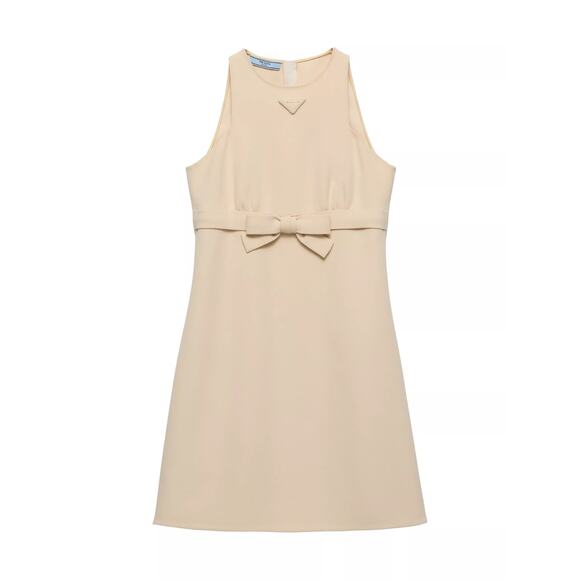 Prada Sable Compact Sleeveless Mini-Dress - 36 (0) Beige Khaki